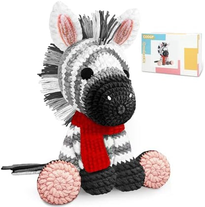 CODGP Crochet Kit for Beginners, 11.8-Inch Zebra Crochet Kit for Adults by CODGP