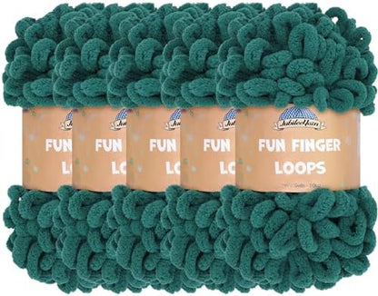 JubileeYarn Fun Finger Loops Yarn - Jade - 5 Skeins by BambooMN