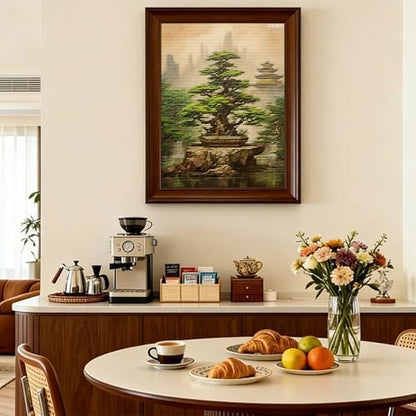 EZDNKPI Stamped Cross Stitch Kits, Bonsai Tree in a Zen Garden, Printed Cross Patterns, Embroidery Crafts Needlepoint Kit, Beginners Starter Kits, DIY Handmade Gifts 11CT 3 Strands 12x16inch - Image 2