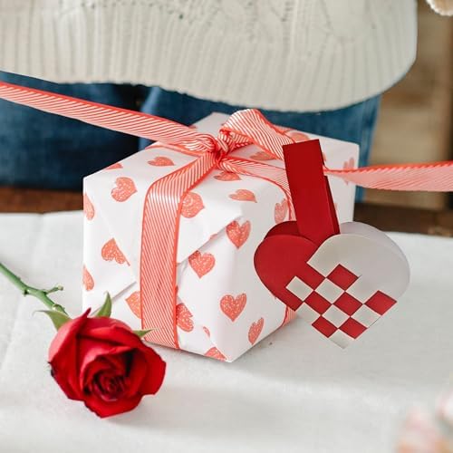12 DIY Danish Heart Baskets. Precut and Ready to Use, No Tools Needed. Traditional Weaving Paper Craft to Make Julehjerter. Great Home Classroom Decorations. for Experienced Crafters (4x4, Red/White) - Image 4