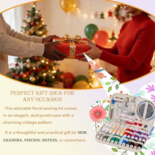 Bobode Printing Floral Travel Sewing Kit with 130 PCS Sewing Accessories - Image 5