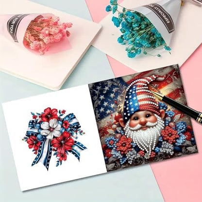 6Pcs Greeting Card DIY Diamond Art Painting Greeting Cards Special Shaped Holiday Blessing Folding Card Kit with Envelopes Arts Crafts for Birthday Festival-USA Goblin - Image 6