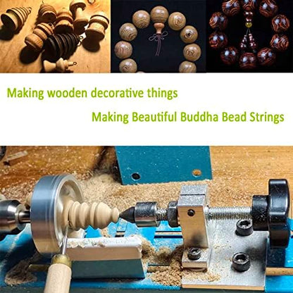 Wood Lathe Mini Lathe Machine Multi-Purpose Type Lathe Milling Cutting Grinding Polishing Professional Table Top Lathe Tool Kit - Image 3