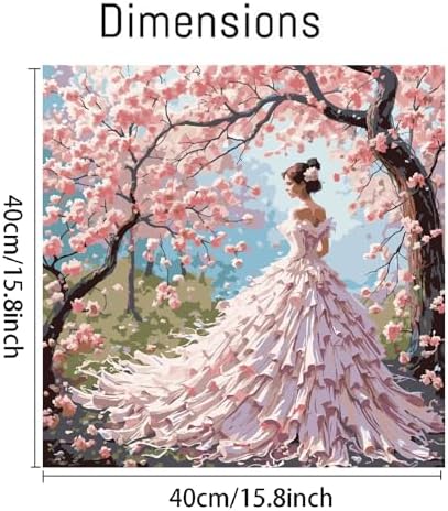 Paint by Numbers Kit for Adults Beginner, Cherry Blossom Beauty 16x20 In - Image 3