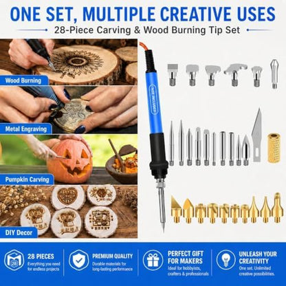 28 Pcs Wood Burning Tips Set, Stippling Tool Tips for Pyrography DIY Crafts - Image 4