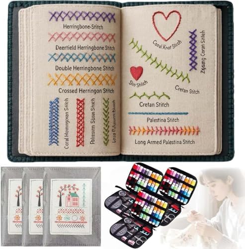 3 Packs Upgraded Embroidery Stitch Book Kit for Beginner, DIY Book Embroidery Kit with Full Tools and Instructional Tutorial 106 Patterns for Craft Lovers and Sew Enthusiast,DIY Craft Lovers by Unknown