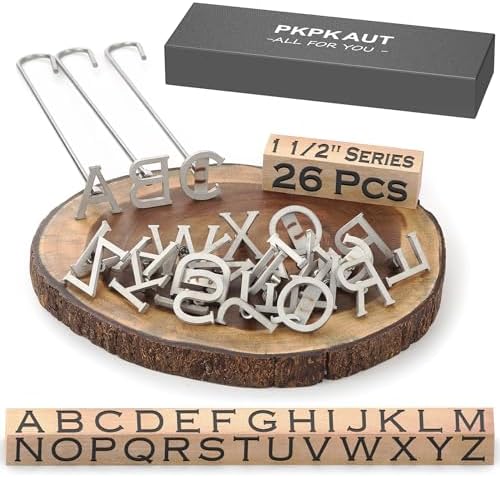 26Pcs 1 1/2" Custom Branding Iron for Wood, Leather Branding Stamp by PKPKAUT