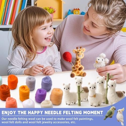 IMZAY 50 Colors Needle Felting Wool, 5g/Pack Wool Roving Yarn - Image 6