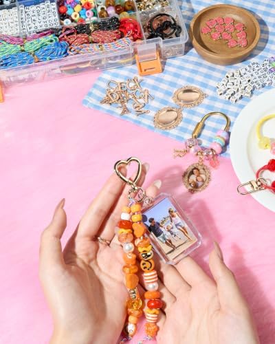 1700 Pcs Keychain Making Kit with Carabiners, Paracord Beads for Keychains - Image 6