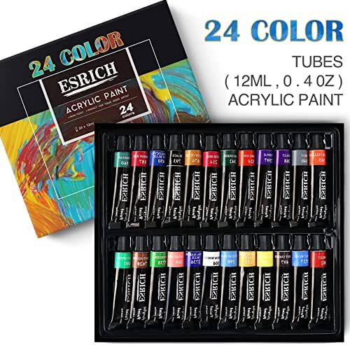 ESRICH 42 PCS Acrylic Paint Canvas Painting Kit with 24 Paints - Image 3