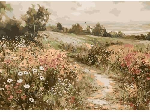 GEMFAMILY Paint by Numbers Wildflower DIY Painting On Canvas,by Number Landscape in Stained by Numbers Kit for Adults Beginner,Acrylic Simple Paint by Number Kits for Home Wall Decor 16 X 20 inch by Unknown