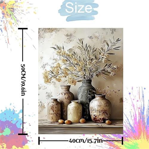Flower Paint by Numbers Kit for Adults,Olive Blossom Adult Painting by Numbers for Beginner on Canvas,DIY Painting Kits for Home Wall Decor,Gifts (Flower6) - Image 2