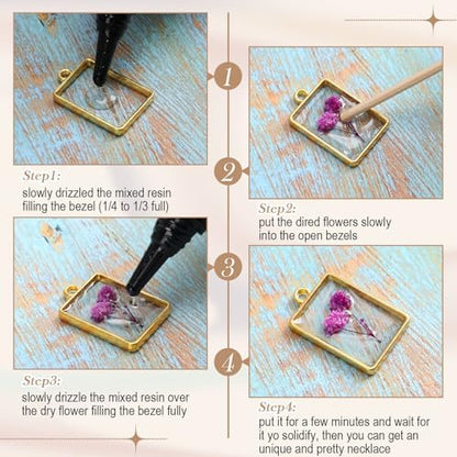 Inbagi 180 Pcs Open Bezels for Resin Jewelry - Image 3