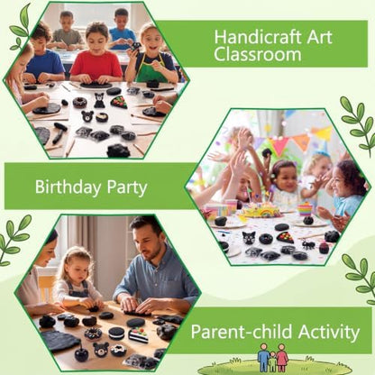 Air Dry Clay Bulk, Modeling Clay for Kids, 100 Pcs, Black - Image 6