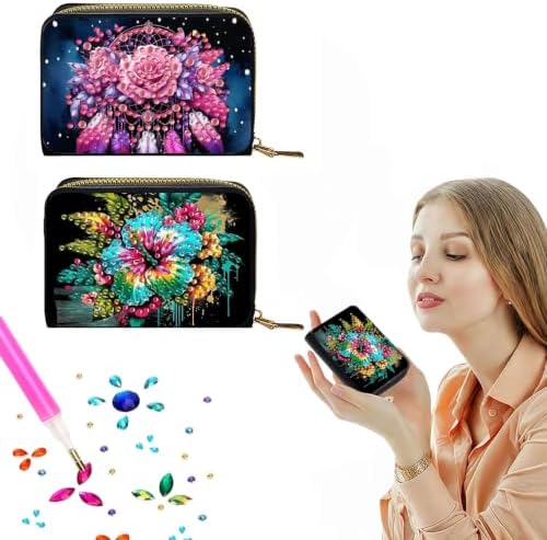 DDGYP 2PCS PU Leather Diamond Art Kits for Adults Zipper Card Holder - Image 3