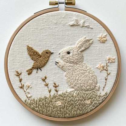 Punch Needle kit for Beginners – Charming Cute Bunny Embroidery Set, Punch Stitching kit for Adults, Needle Punch Kits for Adults by Unknown