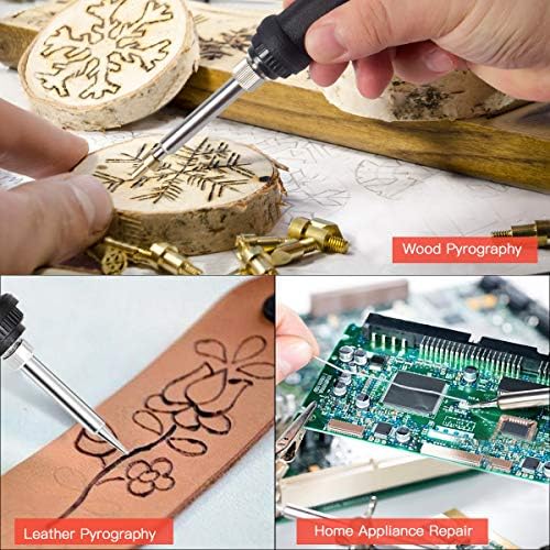 Preciva 31Pcs Wood Burning Kit, Professional Wood Burning Tool, 482°F~1382°F Adjustable Temperature Woodburning Pyrography Pen DIY Creative Tools for Embossing/Carving/Soldering - Image 6