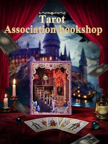 Book Nook Kit - DIY Miniature House Dollhouse Kit for Adults and Teens, Booknook Tiny House Tarot Association Kit Bookshelf 3D Wooden Puzzle, Gifts for Family, Friends - Image 4