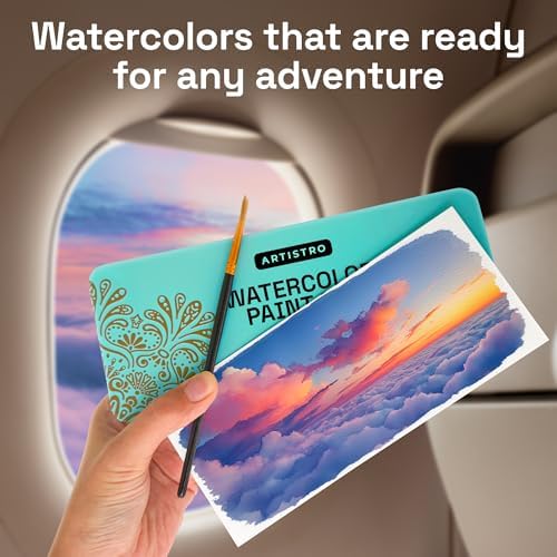 ARTISTRO Vivid Watercolor Paint Set with Palette & Brush Pens - Image 5