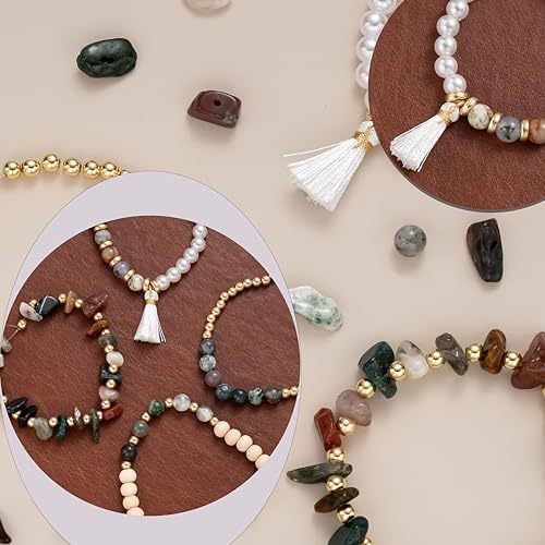 Xylise Jewelry Making Supplies Kit Natural Stone Beads for Irregular Natural Stone with for DIY Craft Bracelet Necklace Earrings for Adults(Agate) - Image 5