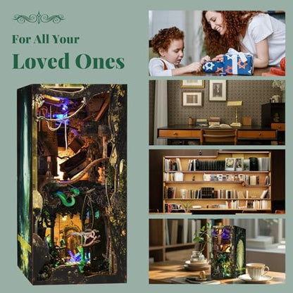 MiniCity Down the Rabbit Hole DIY Book Nook Kit, Miniature Puzzle with LED - Image 6
