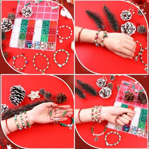 2600 PCS Clay Beads Bracelet Making Kit, Christmas Beads for Crafts - Image 4