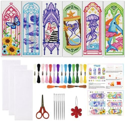 ORIGACH 6 Set Fairytale Castle Window Cross Stitch Bookmark Kit by ORIGACH