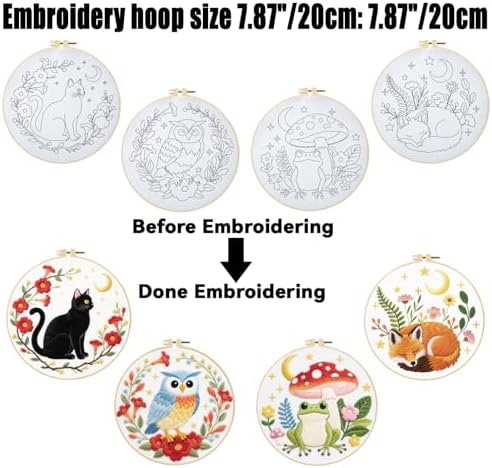 ORIGACH 4 Pack Dark Background Animal Embroidery Kit for Beginners - Image 3