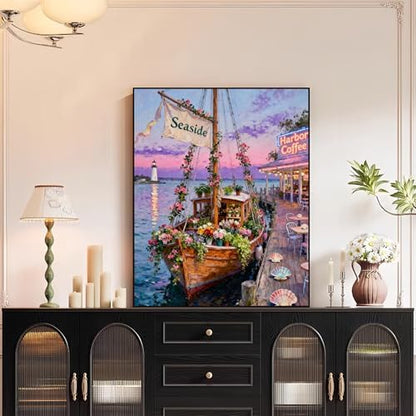 XTCIXAL Paint by Numbers Kit for Adults, Sailboat, 16X20 Inch - Image 3
