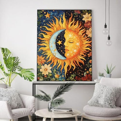WUSARPLY Sun and Moon Stamped Cross Stitch Kits for Beginners Adults - Image 3