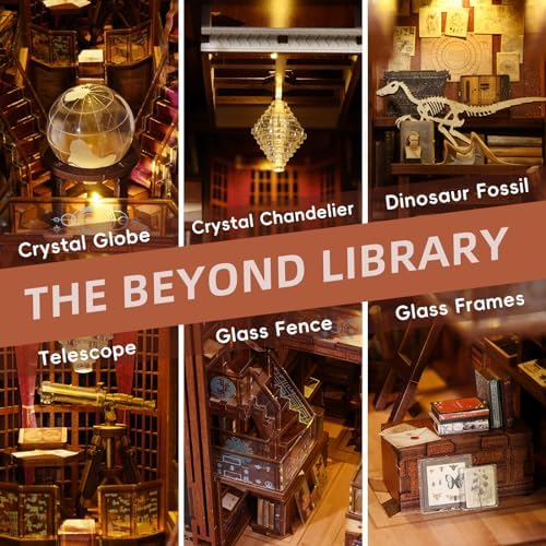 Beyond Library Book Nook Kit - DIY Miniature House 3D Wooden Puzzle - Image 4