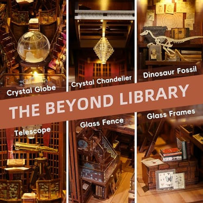 Beyond Library Book Nook Kit - DIY Miniature House 3D Wooden Puzzle - Image 4