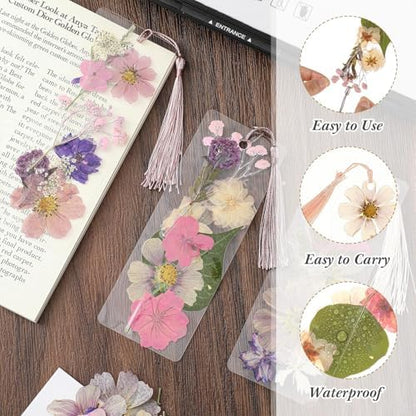 Fuyoooo 376 Pcs Pressed Flower Bookmark Kit,Boho Color,2 x 6 Inch - Image 3