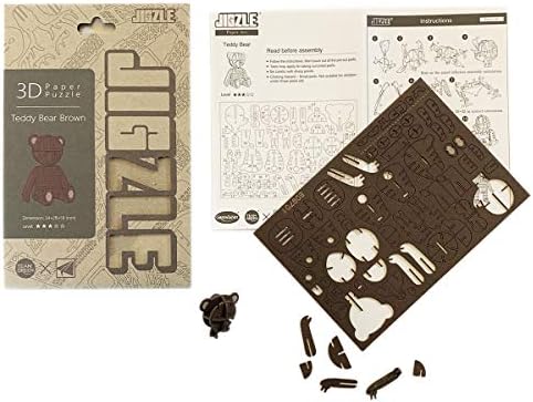 Teddy Bear Brown Paper 3D Puzzle - Laser Cut Miniature Animal Craft Kit for Kids and Adults - Birthday Gift and Party Favor for Puzzle and Origami Paper Craft Enthusiasts - Image 3
