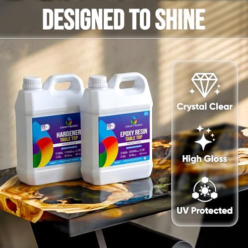 Craft Resin Table Top Epoxy Resin Kit - Ultra Clear, High-Gloss, 2 Gallon - Image 6
