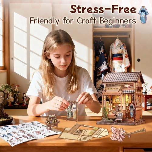 Fsolis Japanese Book Nook Kit Miniature Store, Sakura O Kimono Shop - Image 5
