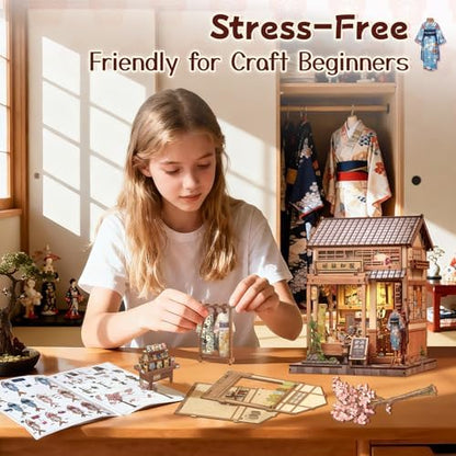 Fsolis Japanese Book Nook Kit Miniature Store, Sakura O Kimono Shop - Image 5