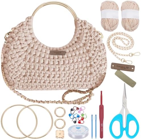 BEUNITONE Crochet Bag Kit for Adults Crochet Bag with Step-by-Step Video Tutorials Crochet Kit for Beginners Complete Crochet Supplies to Make a Tote Bag DIY Crochet Handbags for Crocheting Lovers by BEUNITONE