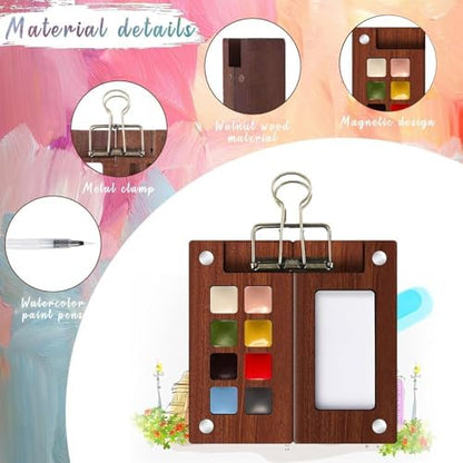 Travel Watercolor Paint Set - Pocket 8-Color Mini Paint Kit with Sketch Pad - Image 3