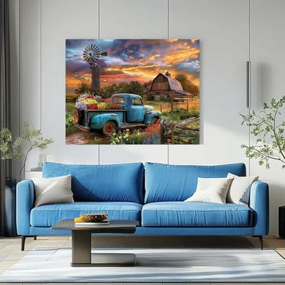 Farmhouse Truck Flower Paint by Numbers Kit for Adults Canvas,Frameworkless - Image 4
