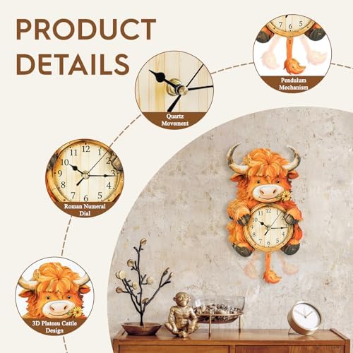 3D Puzzles for Adults Highland Cow Puzzle Clock Adult Crafts - Image 3