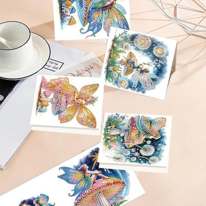 TDFERAN Diamond Painting Blank Cards Set of 6 Greeting Cards Butterfly Fairy Wedding Greetings Card Birthday Greeting Sympathy Thinking of You Card Adult Party Invitations All Occasion - Image 6