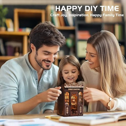 DIY Miniature House Kit, Mini House Building Kit, DIY Book Nook Kit, Tiny Model House for Adults to Build, Beginner 3D Wooden Book Nook, for Family Friends (Sweet Chapter) - Image 5