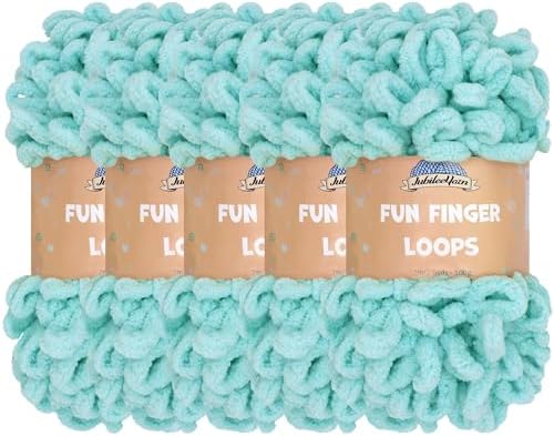 JubileeYarn Fun Finger Loops Yarn - Blue - 5 Skeins by BambooMN