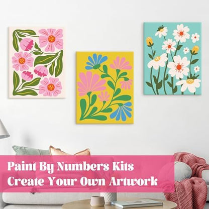 goldentime Easy Paint by Numbers Kit for Kids & Adults Beginner | Easy DIY Flowers Acrylic Oil Painting on Canvas with Frame | 4 Pack 8x10 Inch Framed Paint by Number Canvas Kits for Home Wall Décor - Image 6