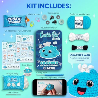 Cookie Box Crochet Kit for Beginners, Whale Luna - Image 2