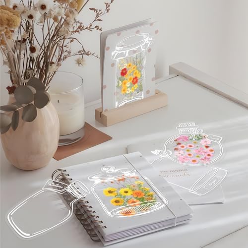 Large Size Transparent Dried Flower Bookmarks, 40 PCS Handmade DIY Flower Page Clips,World in Bottle-Making Stunning Herbarium(Glass Bottle and Mason Jars) - Image 7
