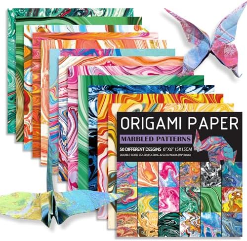 6x6" Origami Paper,50Sheets Double Sided Colored Paper,Square Craft Paper by Mifuner