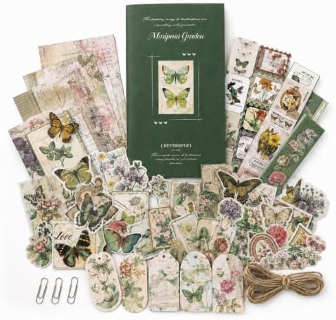 Diuhofart Butterfly Collage Kit, Vintage Scrapbooking Supplies for Adults by Diuhofart