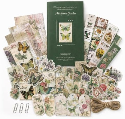 Diuhofart Butterfly Collage Kit, Vintage Scrapbooking Supplies for Adults by Diuhofart